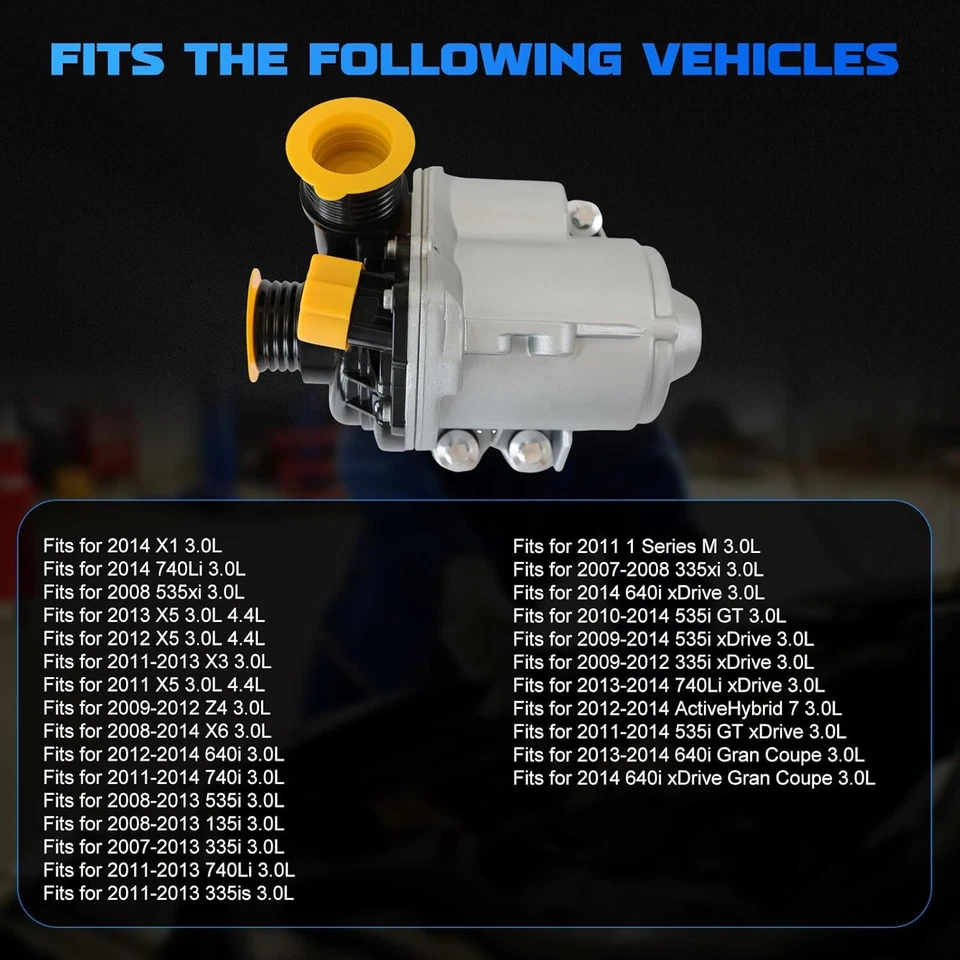 Electric Water Pump For 2009-2014 BMW N54 N55 3.0L 135i 335i 535i 11517632426 Foto 2 de 4