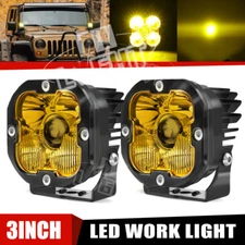 COLIGHT Laser 3"inch LED Work Lights Amber White Spot Flood Offroad Driving 4WD