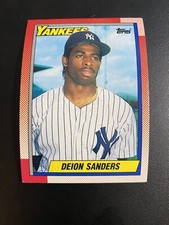 1990 Topps Baseball Deion Sanders New York Yankees Rookie Card #61