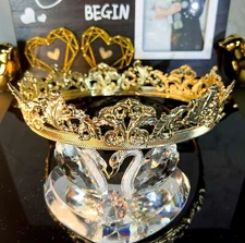 XLarge Royal King Crown for Men, Prince Full Round Crown, Vintage Headband 24 In