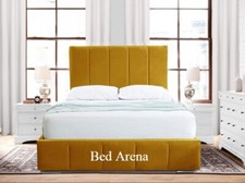 Plush Velvet Royal Kingston Bed, Panel Bed, Bed Frame In All Colours & Sizes