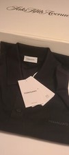  850 NEW Ferragamo Black Cotton Polo Logo Long Sleeve Large Limited Edition
