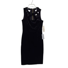 Eliza J Black Velvet Cutout Cocktail Party Sheath Sleeveless Dress.SZ: 4 NWT