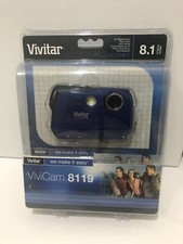 Vivitar Compact Digital Camera Vivicam 8119 Auto Flash 8.1 MP Blue Brand New