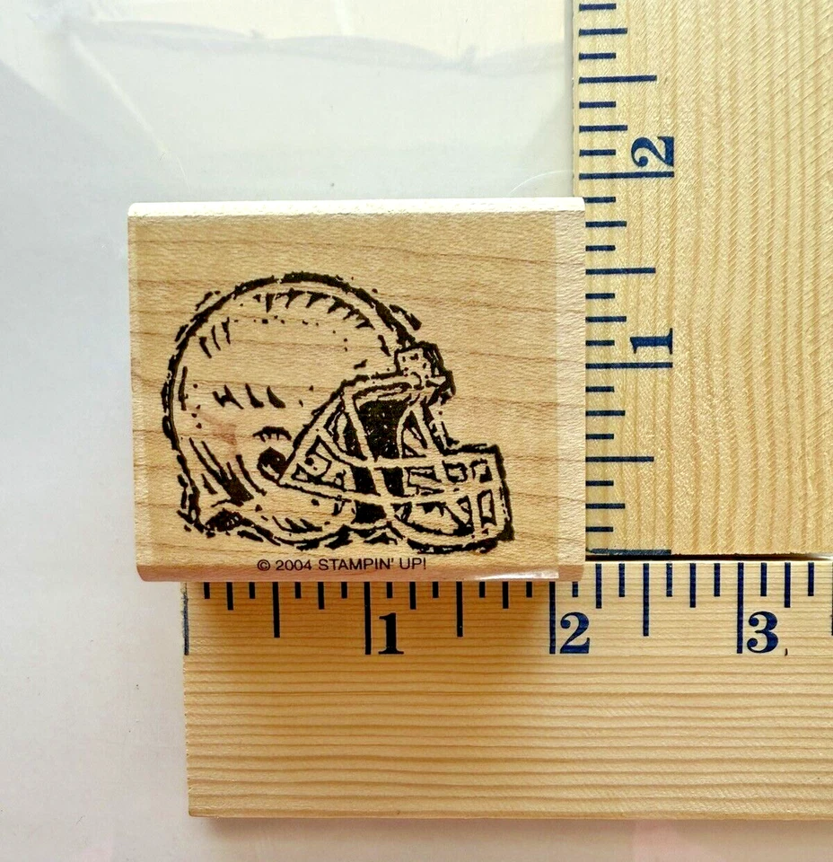 Stampin Up Stamp FOOTBALL BALL HELMET Set of 2 LOOSE STAMPS ONLY Stained Sports - Image 4 of 4