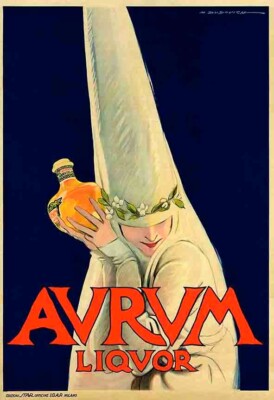 Poster poster advertising poster Aurum Pescara liqueur print 40x60 cm.