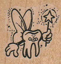 Tooth Fairy 1 1/2 x 1 1/2" Rubber Stamp, Tooth Fairy Stamp, Fairy Stamp