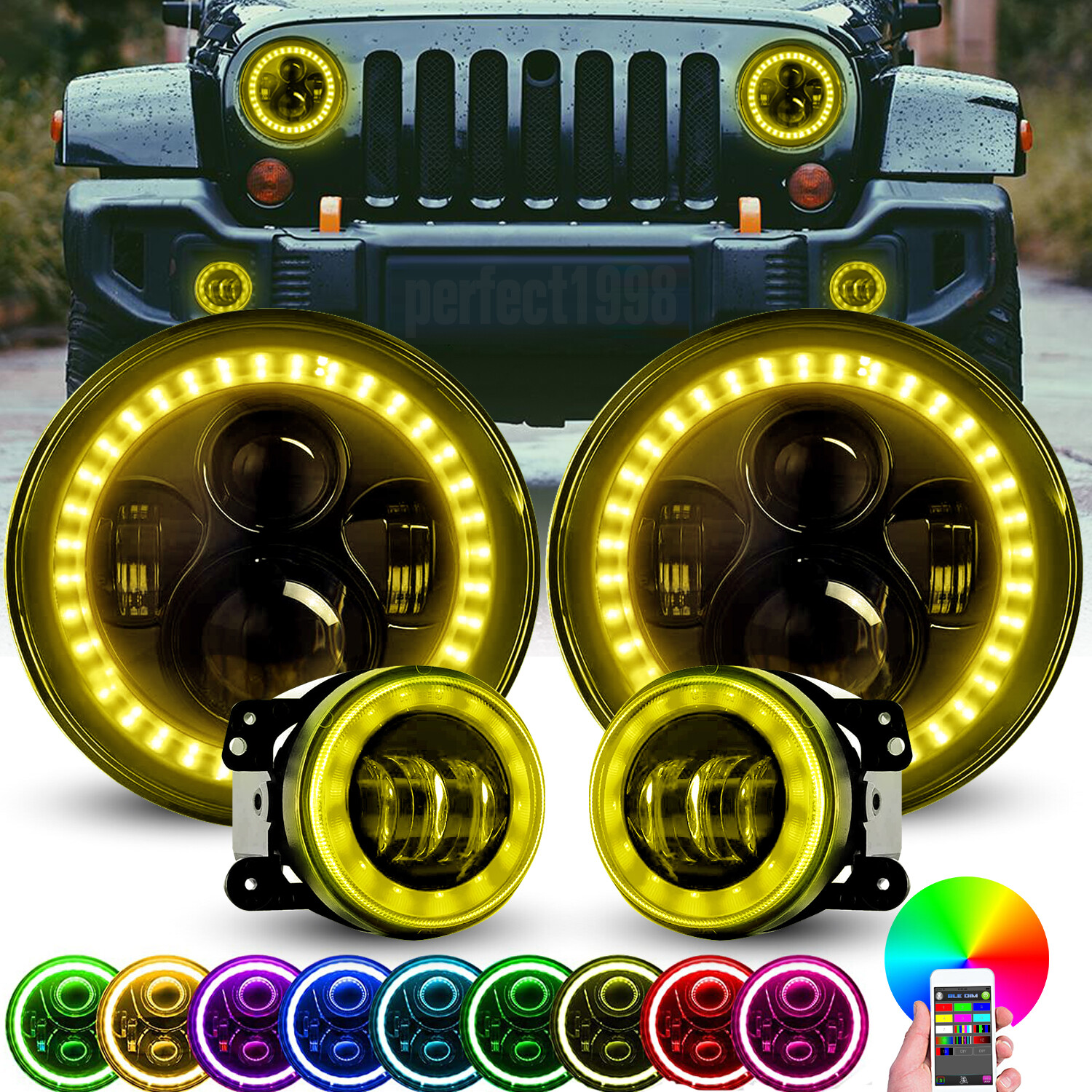 Total 83+ imagen 1998 jeep wrangler halo headlights Thptnganamst.edu.vn