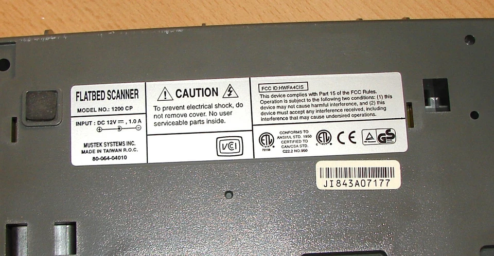 Flachbettscanner Mustek 1200 CP wenig gebraucht - Bild 3 von 4