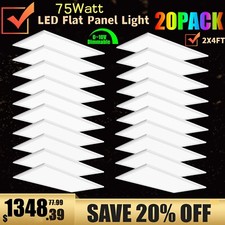 2x4 FT 75W 5000K Flat LED Troffer Panel Light 0-10V Dimmable Drop Ceiling Lights