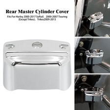 Chrome Rear Brake Master Cylinder Cover For Harley Touring 00-07 Softail 00-2017