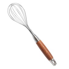 Stainless Steel Whisk Wooden Handle Metal Whisk Balloon Wire Baking Whisks fo...
