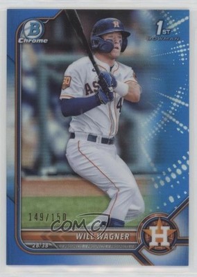 2022 Bowman Chrome Prospects Blue Refractor 149/150 Will Wagner #BCP-105 0k26