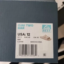 Reef Ojai Two Bar Suede Sandal Sz 12 Shoe Slide Tan Leather New Condition! 🔥 