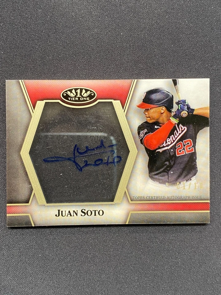 2021 Topps Tier One Juan Soto Clear One Auto /10 Signed Nationals C1A-JSO - Image 2 of 4
