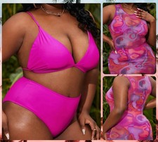Women's Plus Size 3 Piece Swimsuit Size 4XL