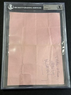 Fantastic Vintage Paul McCartney Signed 8.5x11 Document Beatles Beckett BAS AUTO