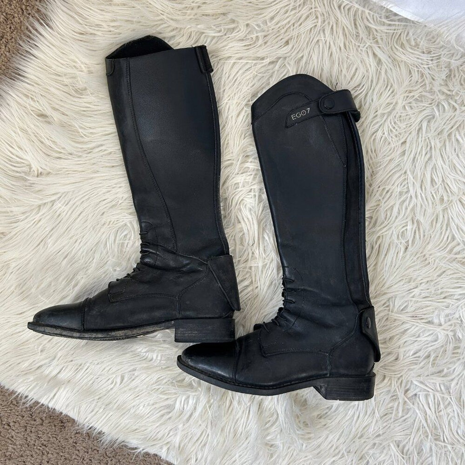 EGO7 English Riding Boots Leather Black 35 M +1 (Some Wear)