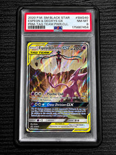 2020 Pokemon Espeon & Deoxys GX SM240 PSA 8 TAG TEAM Black Star Promo