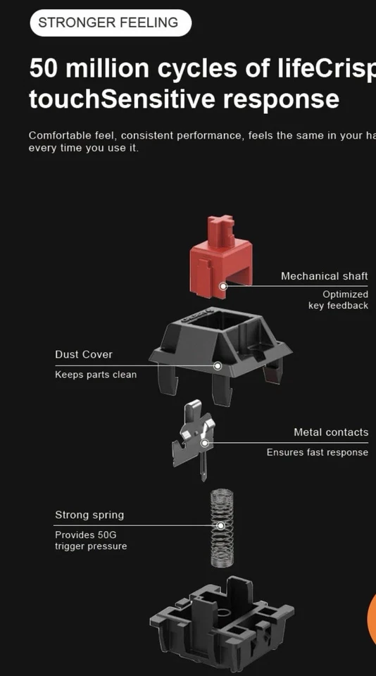 Yk-001 Lydarz Mechanical Key Board Gaming Triple Mode Rgb 82 Key Hot Swap Keys - Image 3 of 4