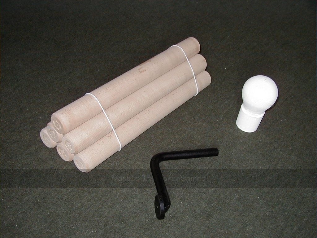 Set of 6 sticks (1lb 3oz), doll, post and swivel for Aunt Sally