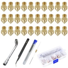 30PCS MK8 Ender 3 V2 Nozzles 0.4MM, 3D Printer Brass Hotend with...