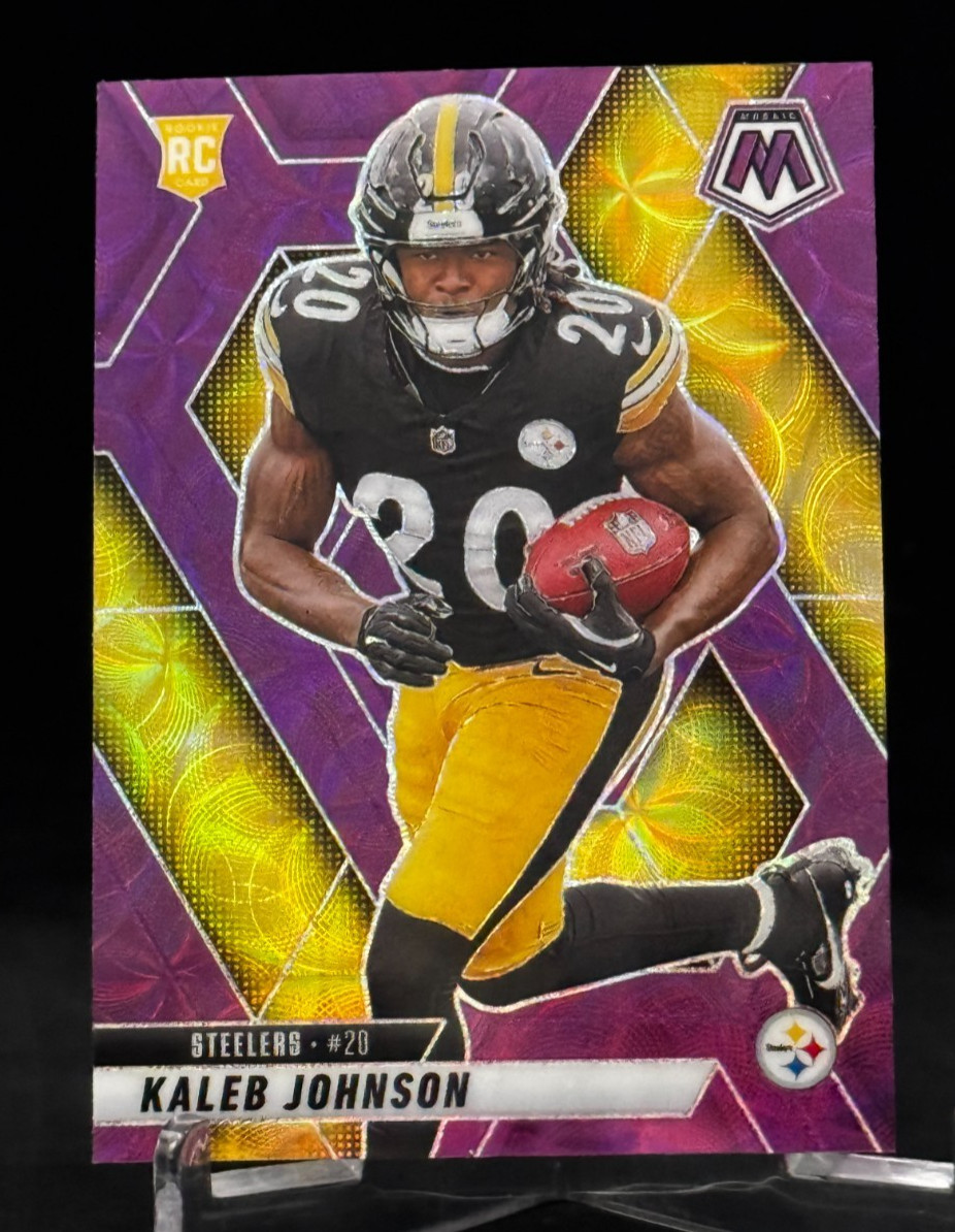 2025 Panini Mosaic Purple Scope #315 Rookie Kaleb Johnson Pittsburgh Steelers