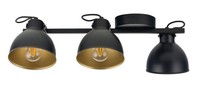 Deckenlampe Schwarz Gold L:54 Cm E27 Verstellbarer Decken Strahler Wohnzimmer