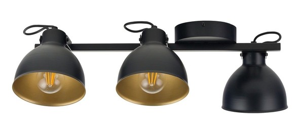 Deckenlampe Schwarz Gold L:54 Cm E27 Verstellbarer Decken Strahler Wohnzimmer-image