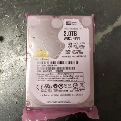 WD Western Digital 2TB 2.5'' WD20NPVT-11Z2TT0 DCM EHCVJBBB Hard Drive