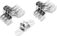 30Pcs 1-1/2" Stainless Steel Pipe Strap Clamps Two Hole Strap for Conduit Cables