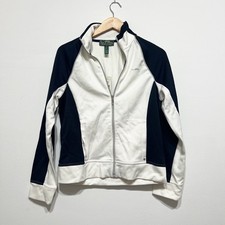 NEW Ralph Lauren Women's L-RL Active Full Zip Athletic Track Jacket Blue White M