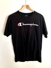 Image of Champion Round Neck Black T Shirt Cotton M New