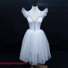 Professional Ballet Tutu Dress Girls White Ballerina Party Dress Adult Dancewear