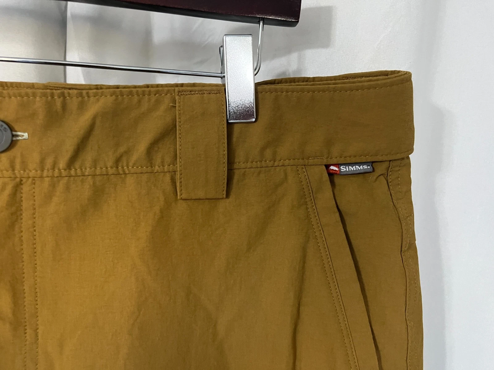 🎣 Simms Men’s Superlight Hiking Fishing Pants 38x33 Light Brown 🥾