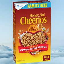 Honey Nut Cheerios, Heart Healthy Gluten Free Breakfast Cereal, Family Size, 18.