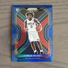 2020 Tyrese Maxey Blue Prizm RC #256 rookie color match /199
