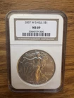 U.S. Mint 2007 W American Eagle Silver Dollar 1 oz NGC MS69 Business Strike