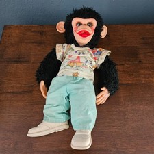 Rushton Zip Zippy Monkey Rubber Face Mr Bim Howdy Doody '50s Black Plush Vintage