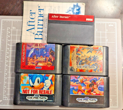 Sega Genesis & Master System Game Lot - Sonic Aladdin Illusion After Burner