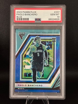 2022-23 Panini Flux - Rookie Paolo Banchero #237 Blue Prizm 21/99 PSA 10