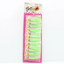 Betts Hair Jig Bass Fishing Lures Dealer Card 12Pk Chartreuse Green 1/4oz