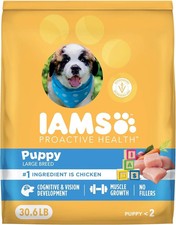 IAMS Proactive Health Puppy Food, Large Breed Premium Puppy Food 30.6 Lb. Bag 1.37 per pound