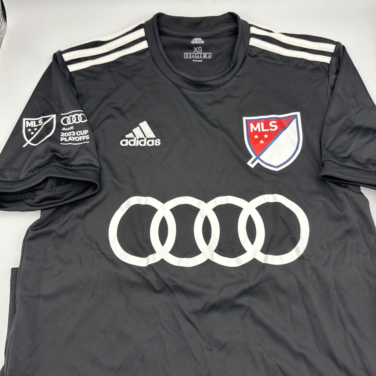Adidas MLS Soccer Jersey Audi 2023 MLS Cup Playoffs Black Adult XS
