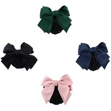 4PCS Elegant Bowknot Bun Cover,Bowknot Hair Snood Women Hair Bun Cover Net Sn...