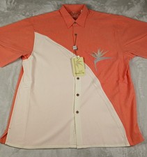 Bamboo Cay Hawaiian Camp Shirt M Men's Embroidered Bird Of Paradise NWT