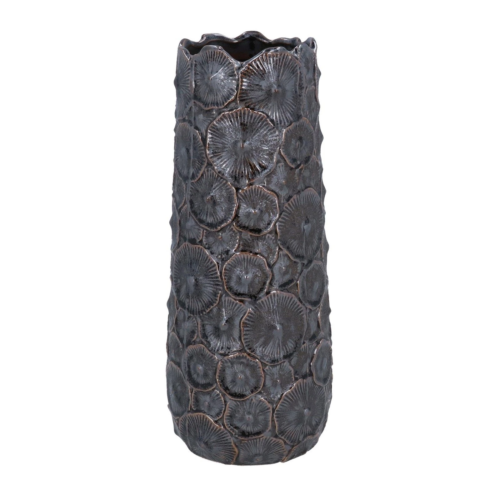 Mushroom Brown Metallic Stoneware Decorative Vase Urn H28cm - Gisela Graham