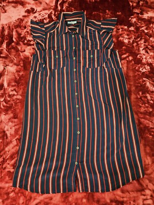 EUC Motherhood Maternity Womens Large Dress Red White Blue Striped Short  Sleeve | eBay