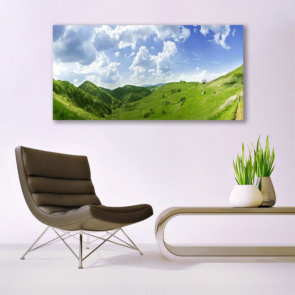 Impression sur verre panorama 140x70 tableau nature moderne - 2