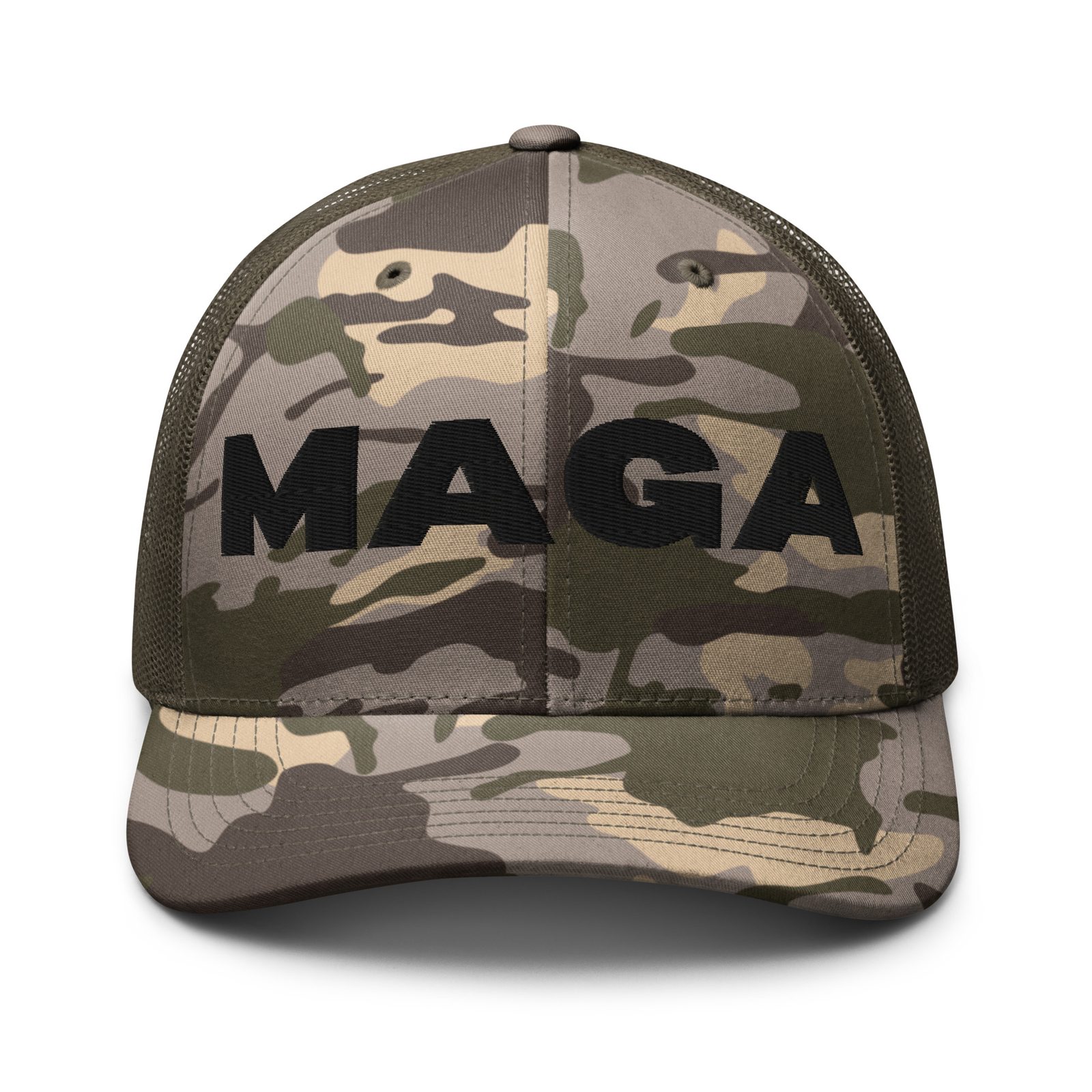 3D Embroidered MAGA Camo Trucker Hat. Trump Political Hat. Republican Gift.